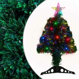 vidaXL Voorverlichte kerstboom met standaard en LED 64 cm glasvezel