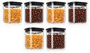 Arendo set de 6 pots de stockage, 800 ml, couvercle en verre, hermétique, verre borosilicaté