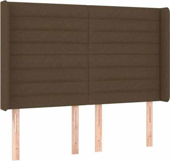 vidaXL Hoofdbord Stof Donkerbruin 147x16x118/128 cm