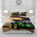 TRANKIELO® - Linge de lit 3D motif tracteur 200 x 200 cm - Microfibre douce - Ensemble de 3 pièces avec fermeture éclair