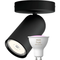 Philips Hue Philips Pongee Opbouwspot - Zwart - 1 spot - Incl. Philips Hue White and Color GU10