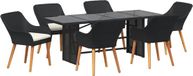vidaXL Tuinset, 7-delig, zwart, polyrotan