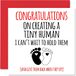 Grappige Tiny Human Grappige Nieuwe Baby Card Unisex - Gefeliciteerd Baby Kaarten Pasgeboren, Brutale Goed Gedaan Gefeliciteerd Nieuwe Baby Kaarten, Welkom In De Wereld Home Gifts, 145mm x 145mm Baby Wenskaarten voor Ouders
