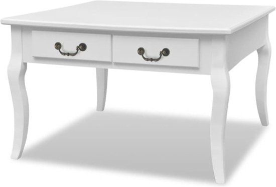 vidaXL Salontafel met 4 lades wit
