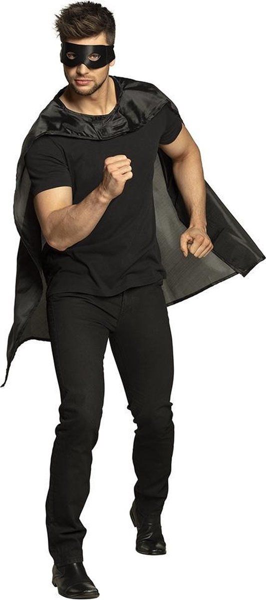 Boland Verkleedcape En -masker Superheld Zwart Unisex