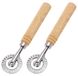 Rösle Set de 2 coupe-pâtes - Rouleau en acier inoxydable et bois pour raviolis et pizzas