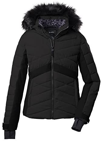killtec dames Ski-jas/jas in donslook met afritsbare capuchon en sneeuwvanger KSW 210 WMN SKI QLTD JCKT, black, 42