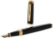 Waterman Exception vulpen | slank zwart met 23-karaats gouden clip | fijne punt met blauwe inktpatroon | geschenkverpakking