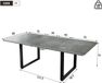 MODENUIT Table à manger - Extensible en 3 longueurs pour 6-10 personnes - Salle à manger et cuisine - MDF gris - 140-220x80 cm