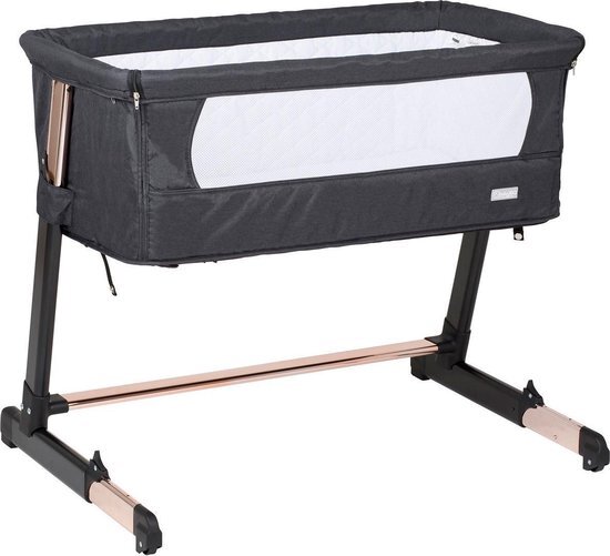 BabyGO Zijbed Together Black -Goud zwart