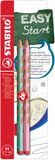 STABILO EASYgraph Ergonomische Grafietpotlood Rechtshandig HB Pastel Groen/Roze 2 Stuks