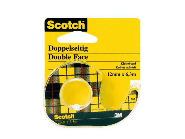 Scotch Dubbelzijdige plakband 665 12mmx6.3m + dispenser