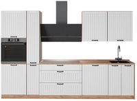 Vicco Complete keukeneenheid Fame-Line, Wit Landhuis/Goudkleurig Eiken, 310 cm