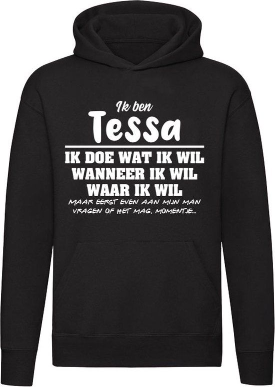 Tessa Trui Zwart Unisex - Katoen - Maatadvies: Valt normaal