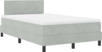 vidaXL LED Box Spring Bed Lichtgrijs 120 x 190 cm Fluweel