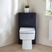 Hudson Reed Cluo WC-Ombouw Hoekmontage Modern Zwartgrijs met Reservoir, Exton Staand Toilet en Zwarte Spoelknop