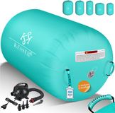 KESSER® Airtrack Turnmat opblaasbare Gymnastiek Rol - Air Roll voor Gymnastiek & Turnen Fitness Mat Bal Rol met elektrische lucht-pomp Gymnastiekrol - Mint Groen, 120 x 90 cm