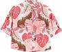 s.Oliver Blouse Koraal Katoen Gebloemd Driekwart Mouw Regular Fit Vrouwen Maat 44
