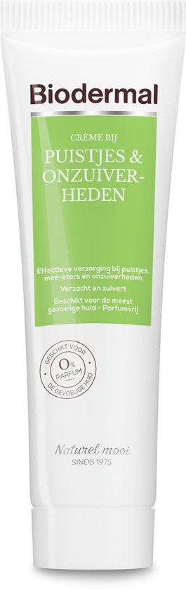 Biodermal Crème bij puistjes en onzuiverheden - 30ml