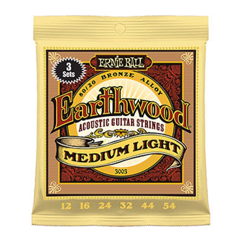 Ernie Ball 3003 Earthwood medium light acoustic brons 3 pack