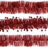 Decoris guirlandes de Noël 6x pièces - rouge - plastique - 270 cm