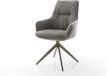 DELIFE Chaise de salle à manger Zelia-Flex avec accoudoir piètement croisé large finition titane bouclé doux boue pivotant à 360° fonction bascule noyau à ressorts ensachés
