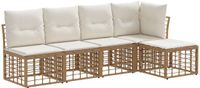 vidaXL - Buiten - bank - set - Naturel - Polyester