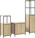 vidaXL Badkamermeubel Set 3 stuks Sonoma Eiken en Zwart