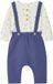 Vertbaudet Ensemble body et pantalon, bleu moyen, manches longues, col rond, 100% coton biologique, taille 56