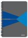 Leitz Office Collegeblok - A5 geruit notitieboek, spiraalbinding, 360 graden opening, 90 pagina's, Hardcover, Blauw/Grijs