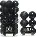 Bellatio Decorations Shoppartners Bv Kerstversiering kunststof kerstballen zwart 6-8 cm pakket van 49x stuks