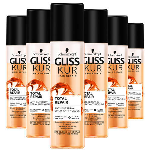 Gliss Kur Total repair Anti-Klit Spray Total Repair - 6x 200 ml - voordeelverpakking