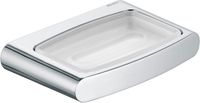 Keuco Elegance Zeepschaal met houder, mat glas/chroom
