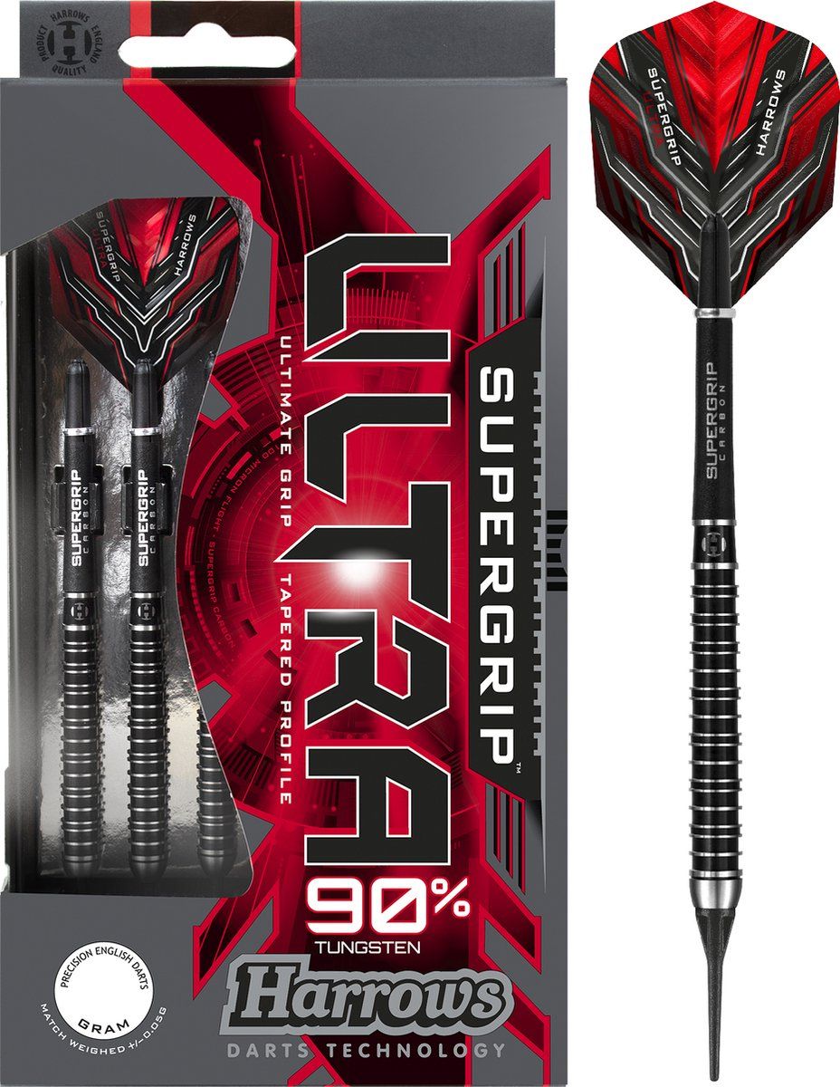 Harrows Supergrip Ultra 90% Soft Tip - Dartpijlen - 21 Gram