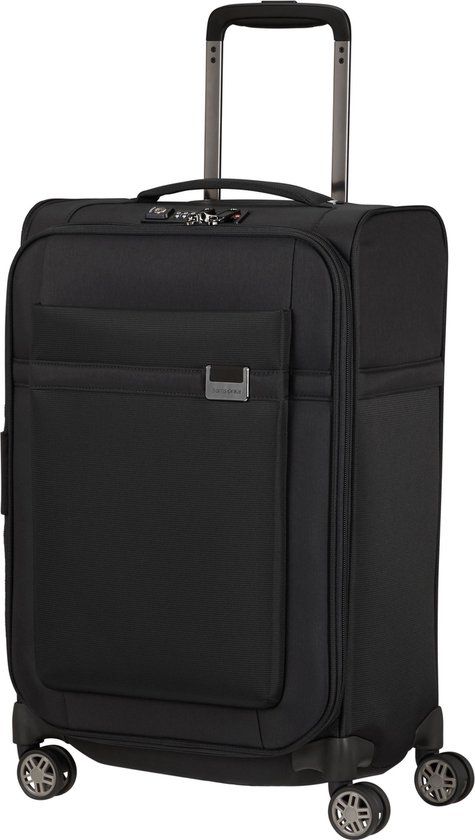 Samsonite Airea Spinner 55/20 - Zwarte Zachte Koffer - 35 cm