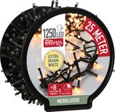 Merkloos Clusterverlichting - 1250 LED - 25 meter - Extra Warm Wit - Met Timer