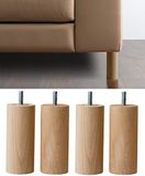 IPEA Onbehandelde houten poten voor meubels en banken, 100 mm, set van 4 poten voor kasten, fauteuils, poten voor bed, 10 cm, beukenhouten poten