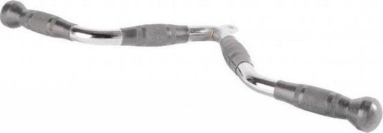 Lifemaxx Angled Biceps/Triceps Bar - 65 cm - Chrome - PU Grip