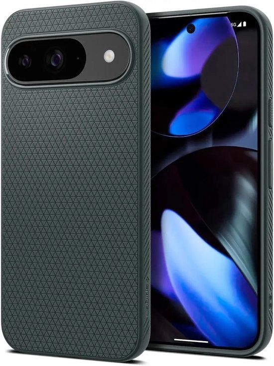 Spigen Liquid Air Hoesje Geschikt voor Google Pixel 9 / 9 Pro - Back Cover Flexibel TPU Groen