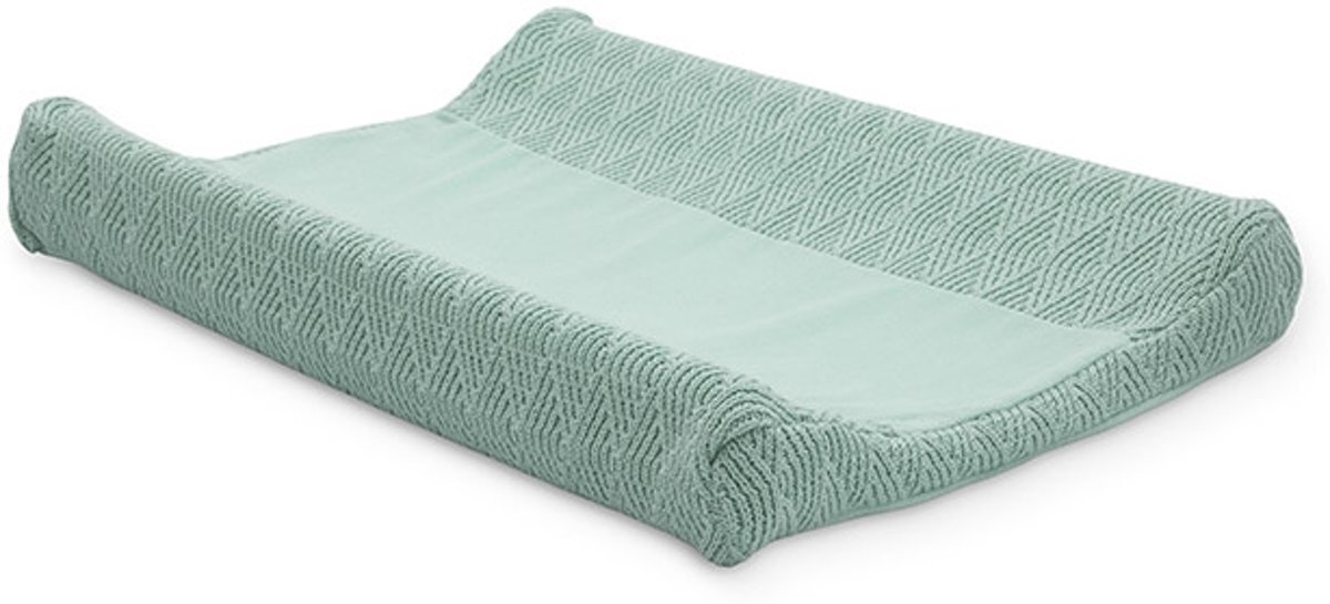 Jollein Hoes voor aankleedkussen River knit ash green 50x70cm - Groen - Gr.50x70 cm groen