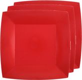 Santex Bordjes karton - 10x - vierkant - rood - 23 x 23 cm - feestbordjes