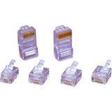 encitech RJ48-10P10CR RJ45-connector 6510-0104-05 Stekker, recht Aantal polen (sensoren) 10P10C Transparant 1 stuk(s)