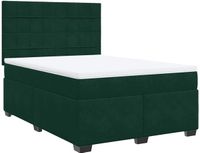vidaXL Boxspringbed met matras, donkergroen, 140x190 cm, fluweel