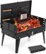 StarTech Draagbare barbecue met houtskool - Tafelgrill - Met deksel - Geschikt voor camping en tuin - Ideaal voor picknicks - Lichtgewicht en compact