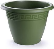 PLASTICFORTE Plantenpot - donkergroen - 20x15 cm - bloempot - kunststof - rond