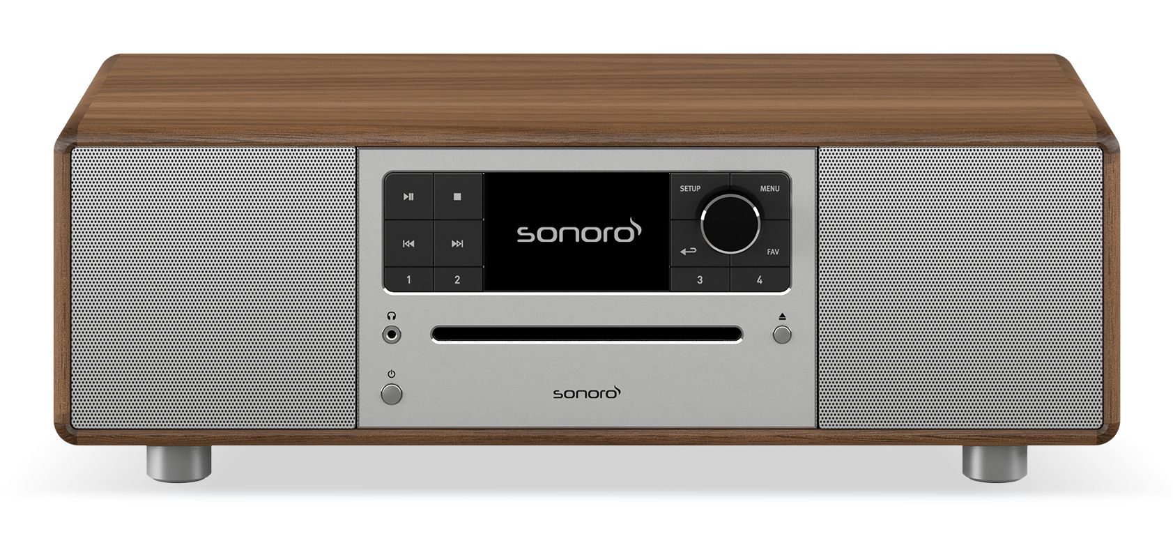 Sonoro PRESTIGE Home audio-minisysteem - Zilver, Walnoot