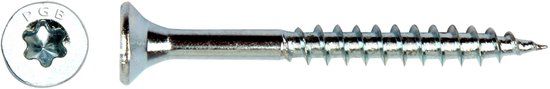 PGB-FASTENERS Spaanplaatschroef VZK-T Ø 6,0x100 Zn T30 - 100 stuks