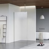 FortiFura Galeria inloopdouche - 60x200cm - ribbelglas - plafondarm - PVD - geborsteld RVS