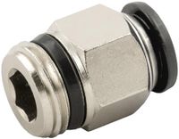 RS PRO Steekfitting, schroefdraad-tot-buis, messing, 20 bar, verpakking van 10 stuks