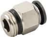 RS PRO Steekfitting, schroefdraad-tot-buis, messing, 20 bar, verpakking van 10 stuks